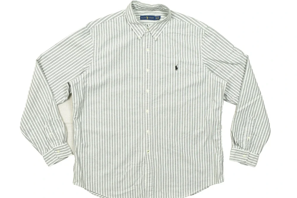 Polo Ralph Lauren Men's Button Down Size XXL 2XL Long Sleeve Pony Striped Office